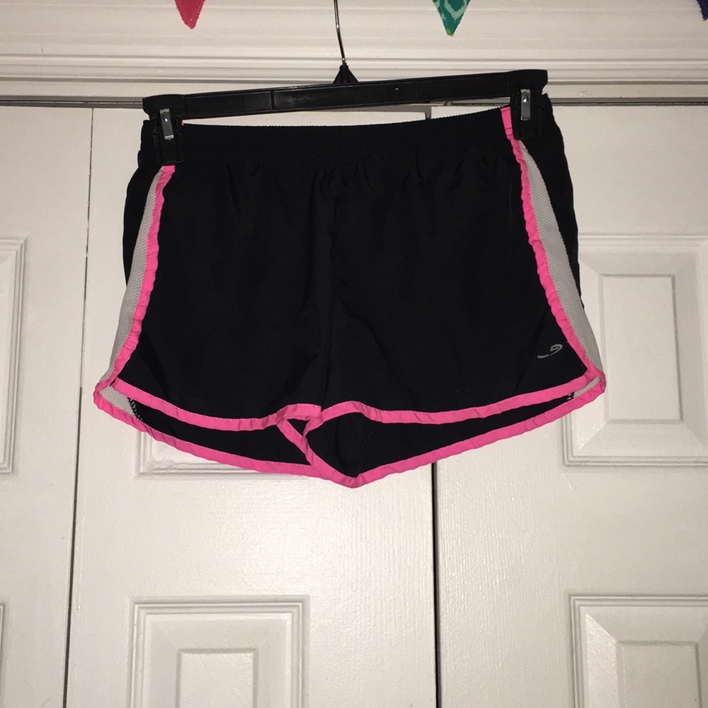 KIDS black, pink, & white running shorts